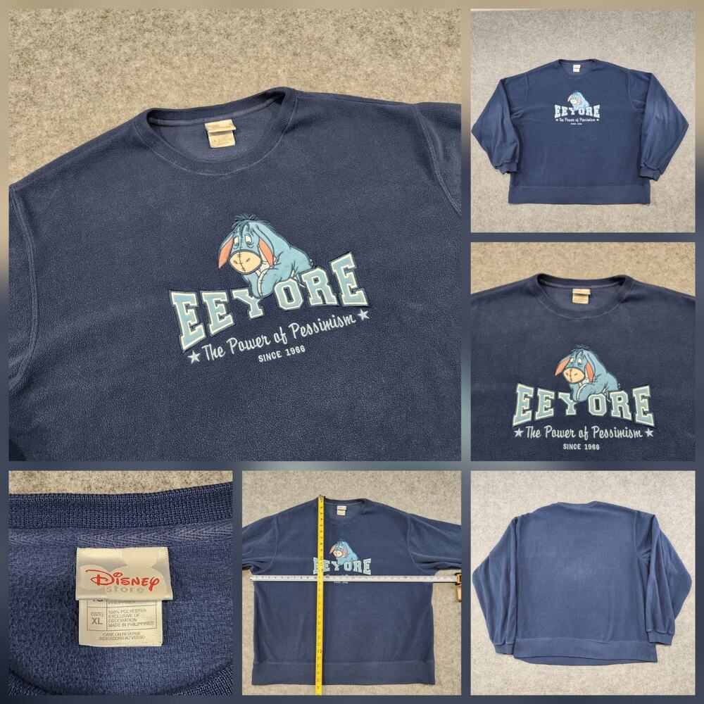 VTG Disney Eeyore Winnie The Pooh Adult XL Fleece Pullover Crewneck Sweatshirt